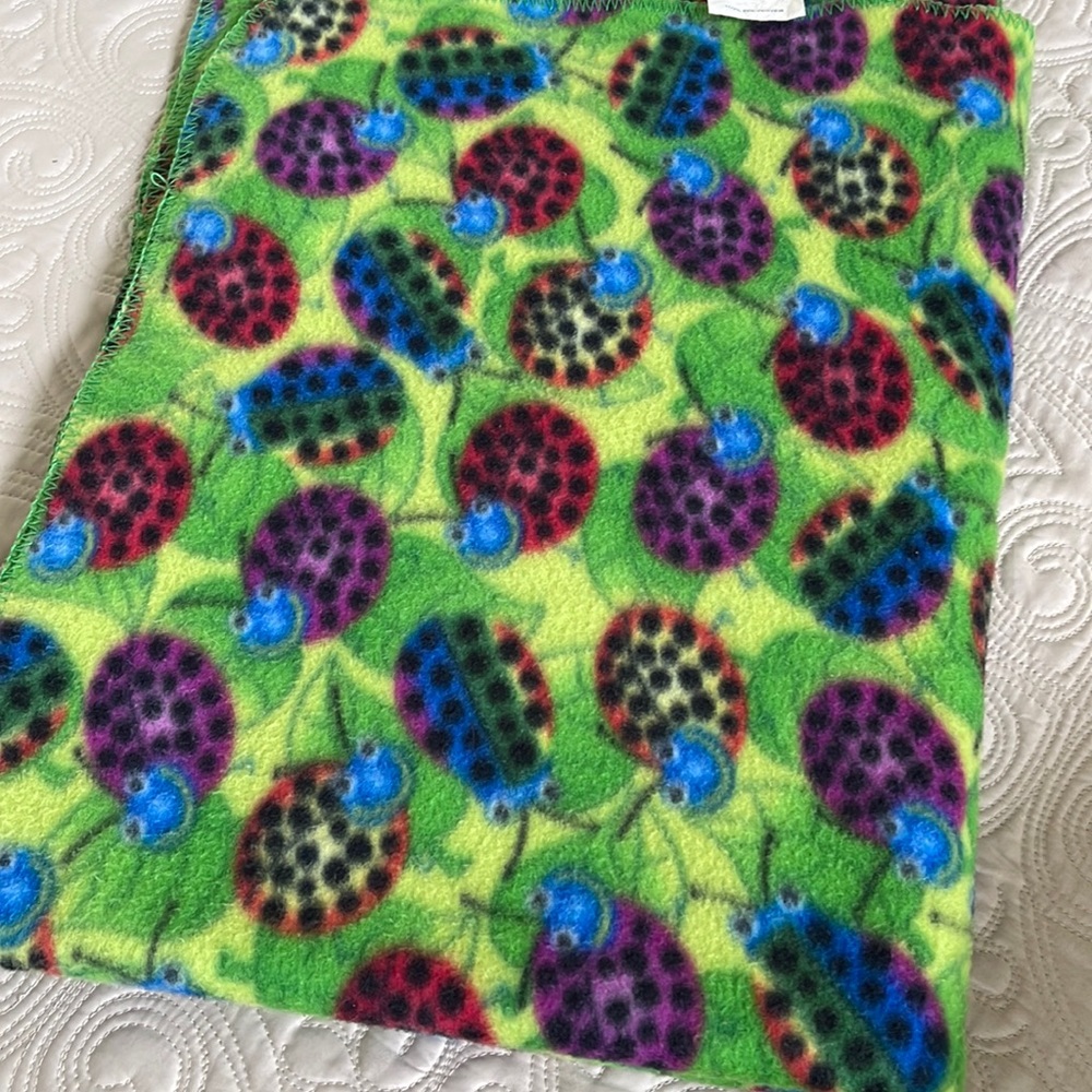 Fleece Lady Bug Throw Blanket